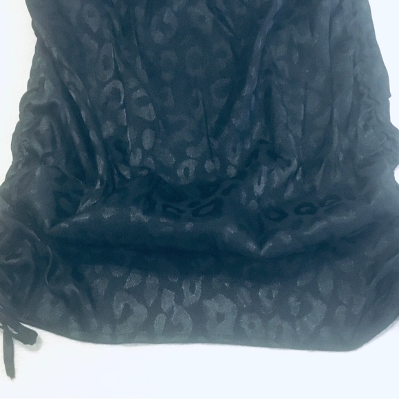 Wild Fable Womens Silky Black Mini Dress Sexy Short Side Ruched Smocked Back M - Picture 5 of 12